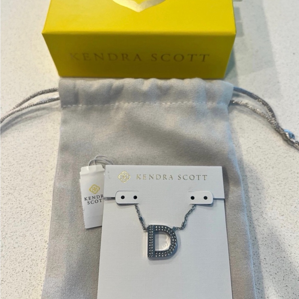 Kendra Scott Silver Necklace with Key Pendant